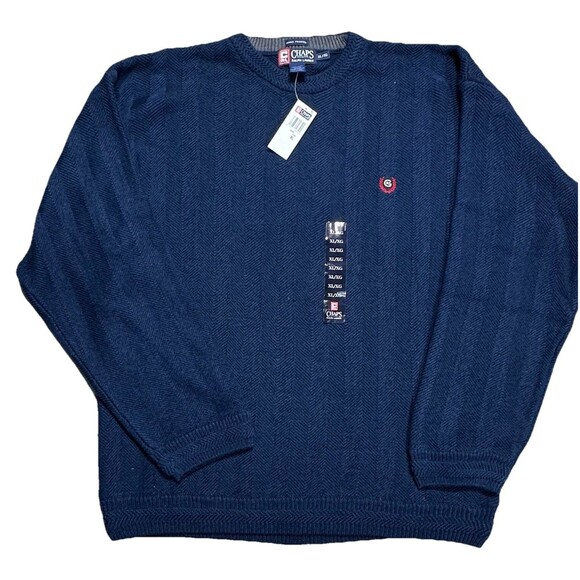Chaps Ralph Lauren Men's Cotton Blue Crewneck Sweater Size XL - Picture 1 of 9